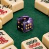 Jeu de société Mahjong Dés Dés en Pierre Naturelle Sculptés à la Main, Mini Cristal Synthétique Curatif Roulement Confortable 6 Faces Points Dorés pour Plateau de Table