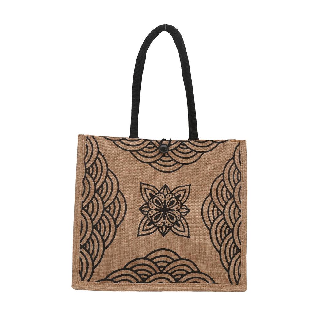 Korean-Style Large Capacity Linen Bucket Shoulder Bag for Women, 2024