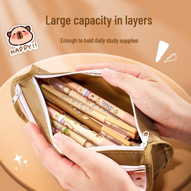Capybara Large-Capacity Pencil Case for Girls – Cute, High-Value Design for Primary and Junior High Students