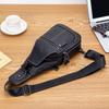 STEEL LION Men's Genuine Leather Breast Bag, First-layer Cowhide Chest Bag, Retro Casual Style Shoulder Bag.