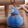 Small Flower Baby Doll Fake Fur Fluffy Ball Key Chain Bag Key Rings Car Key Pendant Cartoon Ornaments Gifts