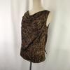 Made In Japan BALLSEY Silk 100% Tank Top 38 Women Leopard Brown Sleeveless(USED)