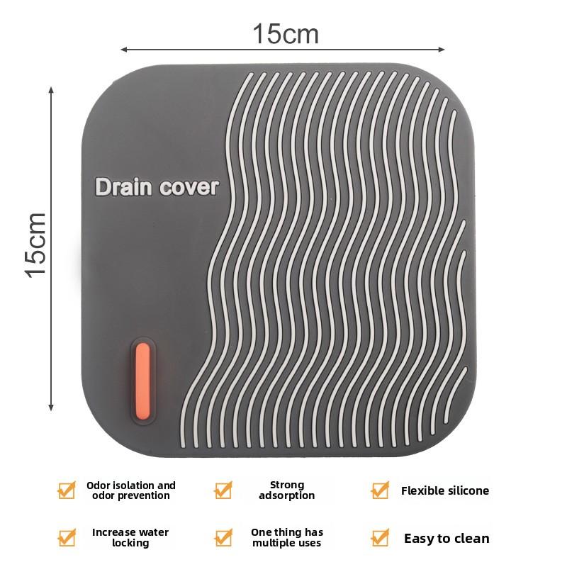 

Square Line Floor Drain Cover, Anti-odor Pad, Bathroom, Toilet, Bathroom, Hair Filter, Kitchen, Anti-insect Silicone Sewer Lines серый