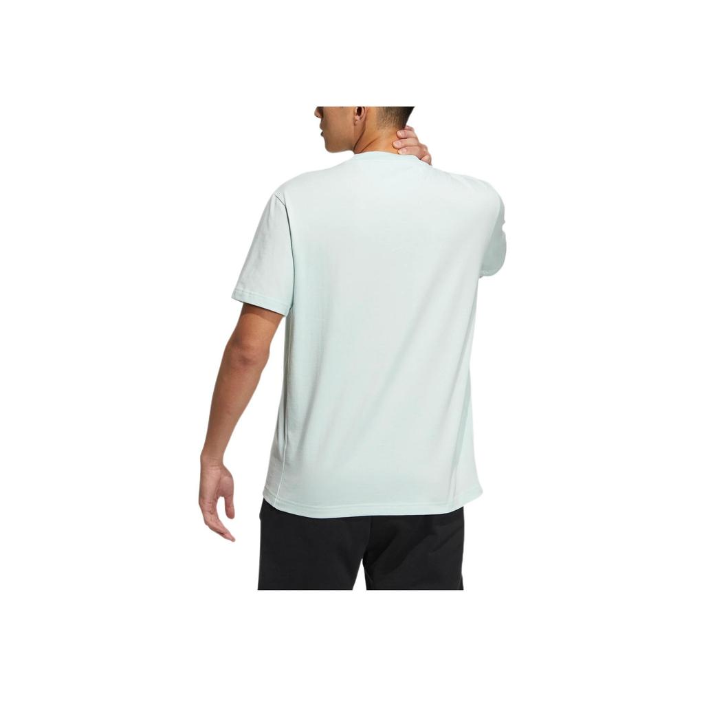 Adidas Neo Solid Color Crew Neck Sports T-Shirt Unisex Tops Green HS6814