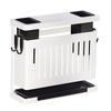 Kitchen Knives Chopstick Rack with Draining Tray Wall Mounted Multifunctional Utensil Knives Holder Organizer White