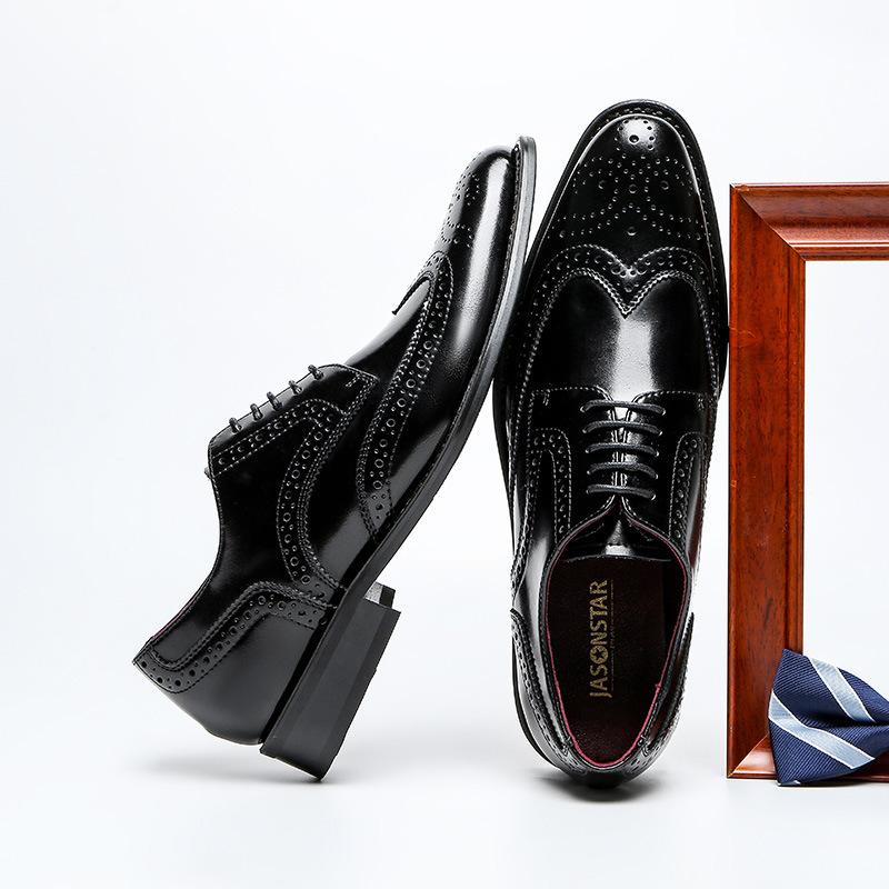 

Japanese business leather shoes men s genuine leather men s leather shoes casual Brock men s shoes cowhide British style men s leather shoes 44