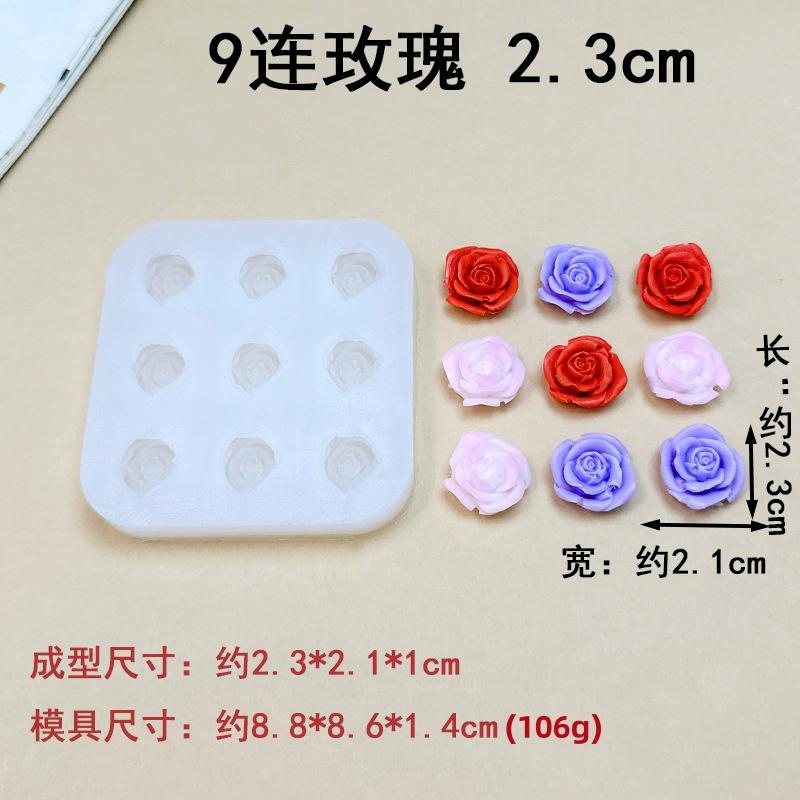 6-Hole Rose Peony Silicone Mold Handmade Mini Flower Shaped Candy Chocolate Cake Surface Decoration Baking Tool Resin Craft Mold