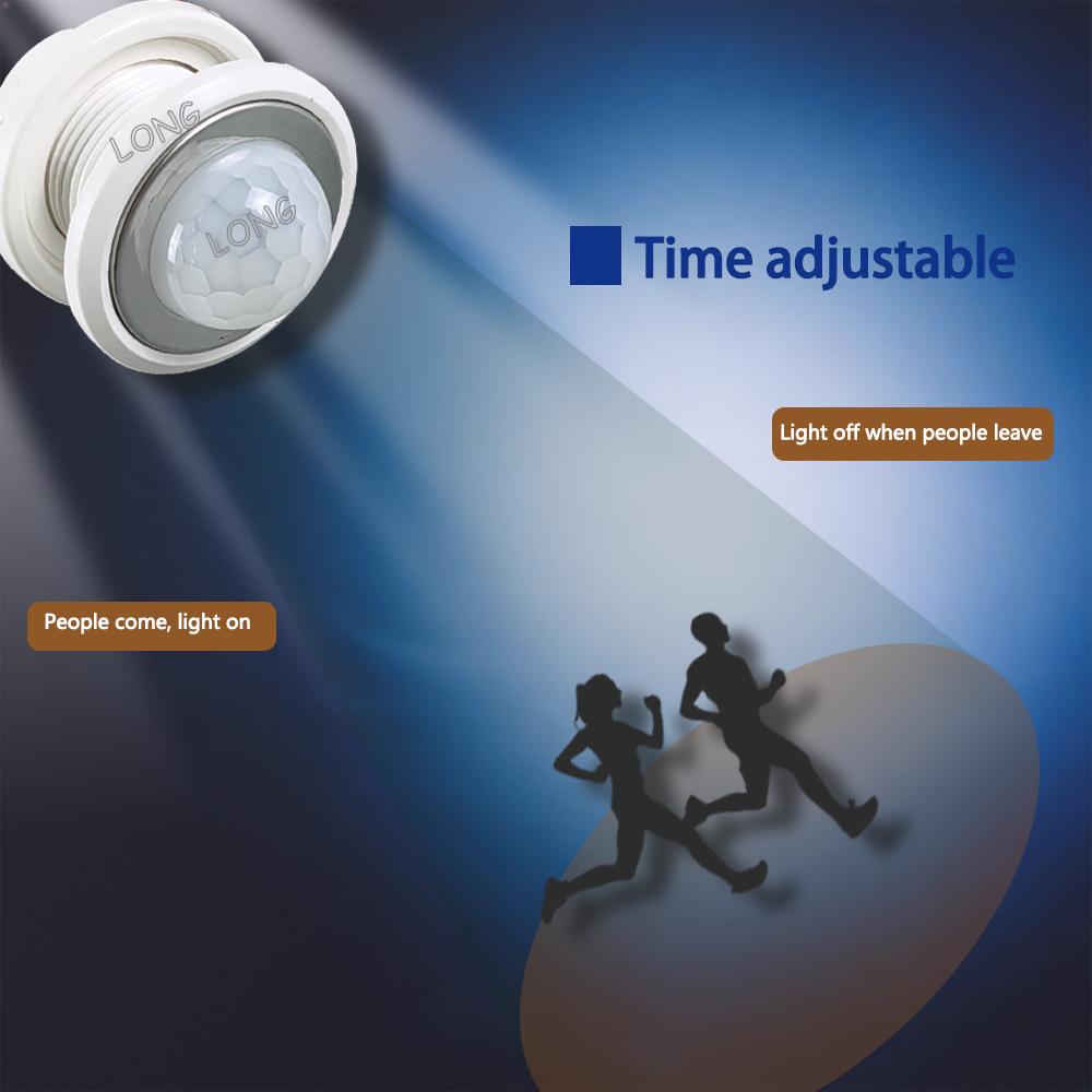 PIR Infrared Sensor Switch DC5-24V 100W Delay Time Light Sensitivity Adjustable for Closet Cabinet Corridor Ceiling LED Lamp