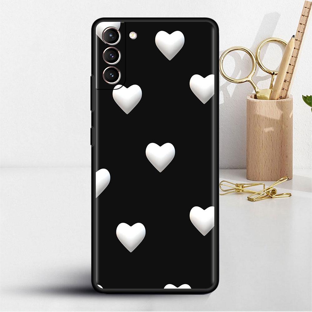 Case For Samsung Galaxy S22 S20 Ultra S21 FE S10 S9 Plus Note 20 10 Lite 9 Soft Phone Cover Shell LOVE Heart
