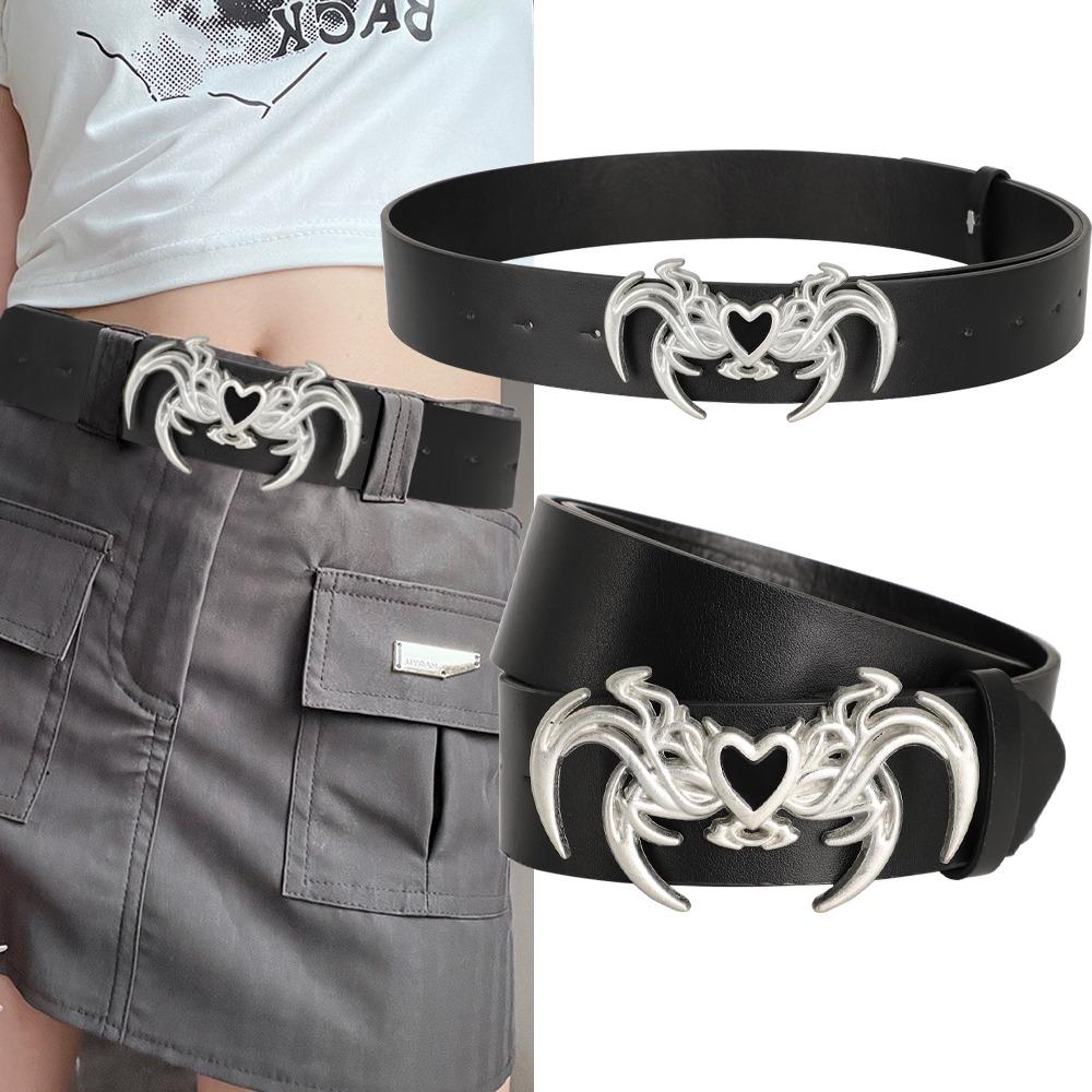Irregular Buckle PU Leather Belt Retro Gothic Jeans Waistband Designer Belts For Women Men