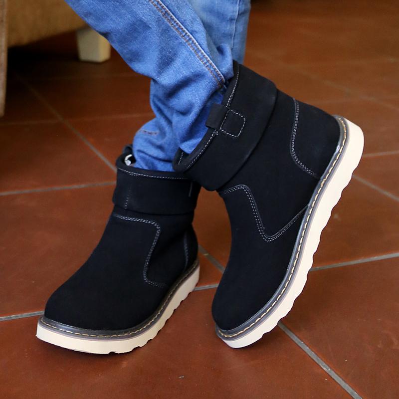 Fashion Golden Sapling Classics Snow Boots for Men Outdoor Keep Warm Plush Boot Male Round Toe Short Booties Faux Suede Leather Shoes