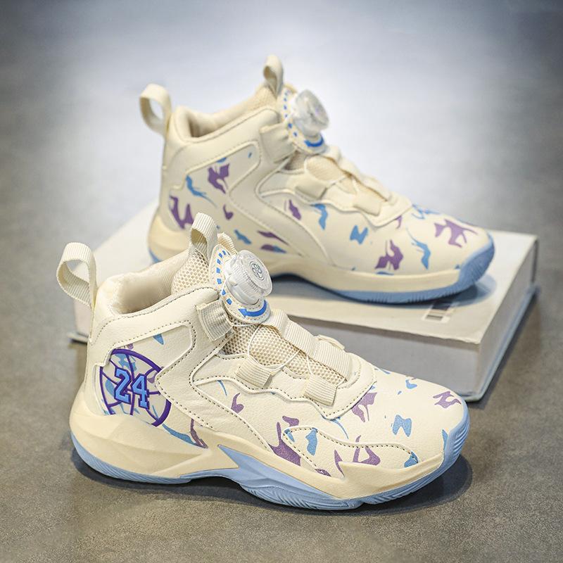 

Обувь для мальчиков Jinjiang, осенне-зимняя детская баскетбольная обувь 2025 года, новая студенческая спортивная обувь, вращающаяся новая бархатная хлопковая обувь 40