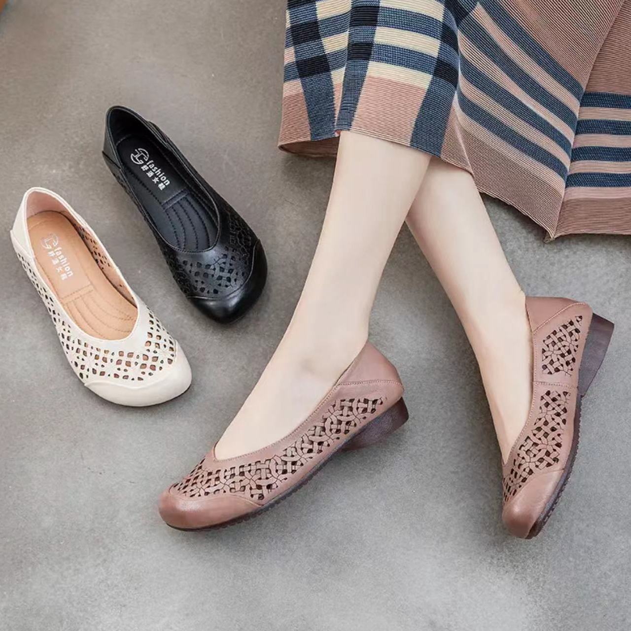 Летние белые полые дышащие одинарные туфли в стиле ретро — фото 7