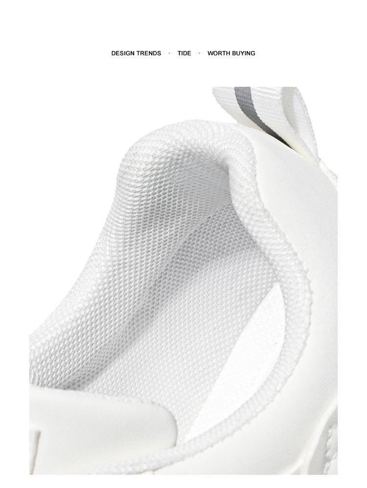 Men's Summer Breathable White Trendy Thick-Soled Sneakers - Casual Dad Shoes.