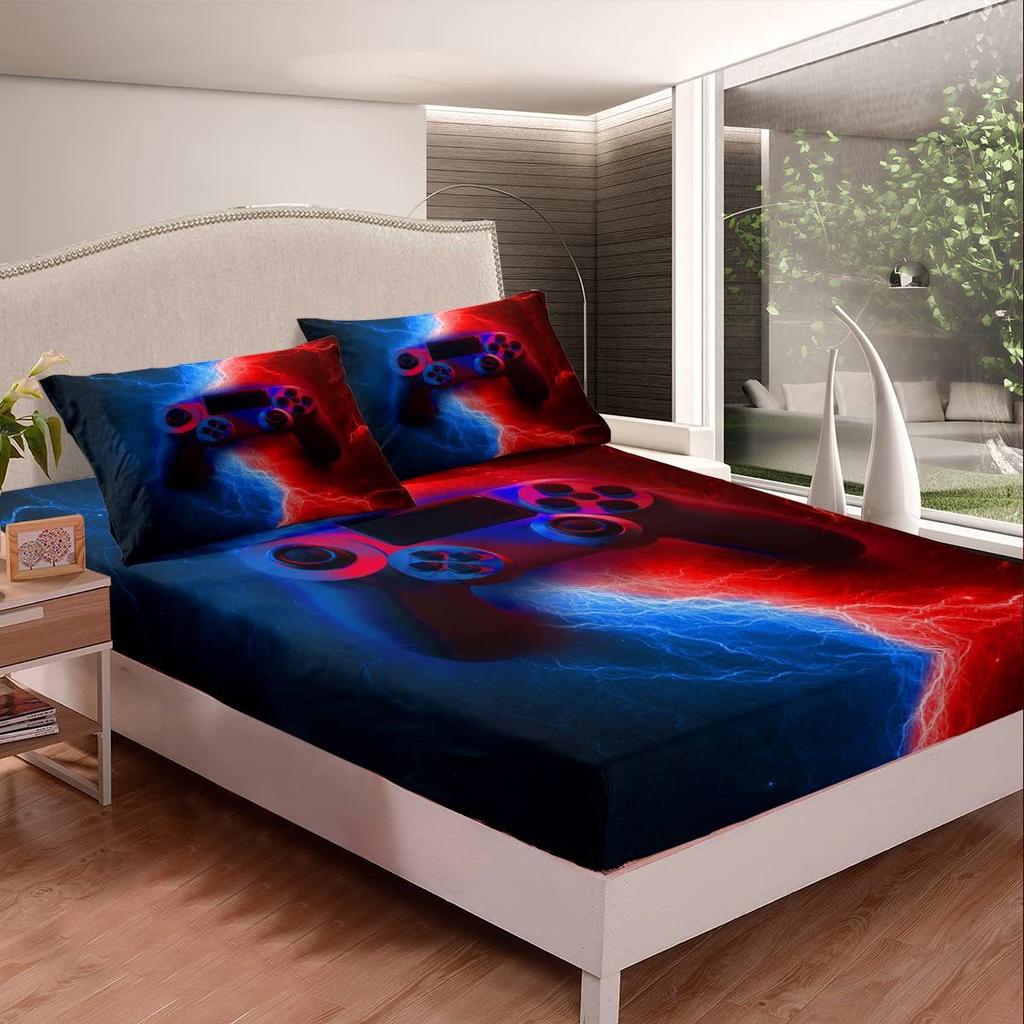 Color Mattress Three-Piece Digital Printing Couple Rainbow Bedspread Modern Cute Bedding Set