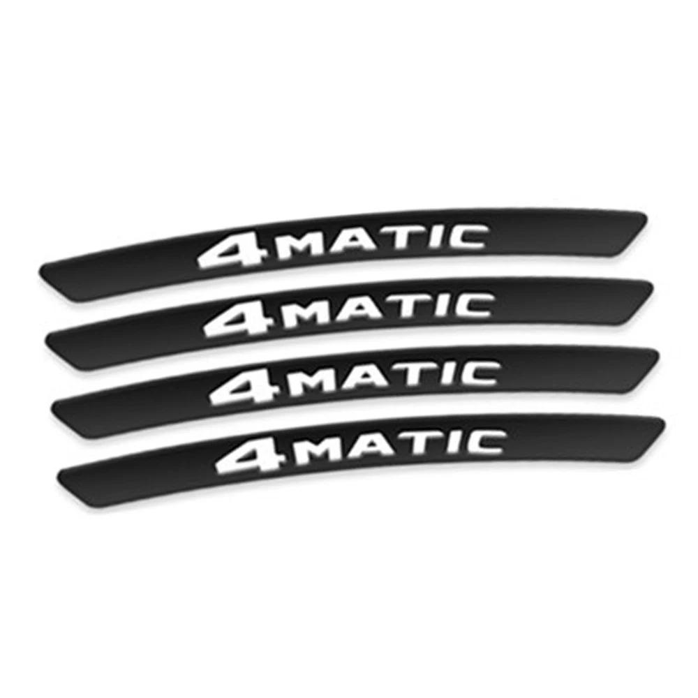 4Pcs Car Wheel Badge Sticker Emblem for Mercedes benz AMG Brabus 4 MATIC W124 W205 W211 W203 W204 W168 CLA CLK CLS GLA GLC C180