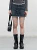 General Idea Low-Rise Cut Denim Mini Skirt [Dark Blue] / Wbe3L13504