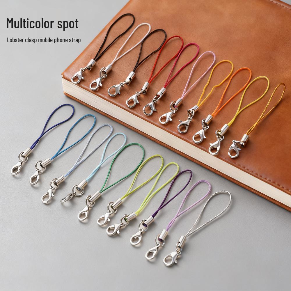 Handmade Jewelry Accessory: Colored Phone Lanyard Strap with Lobster Clasp and Alloy Buckle Pendant