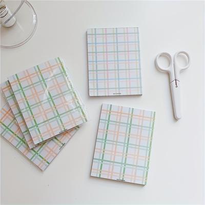 4 Takım (200 yaprak) retro makaron Kore küçük taze defter, öğrenci ekose defter