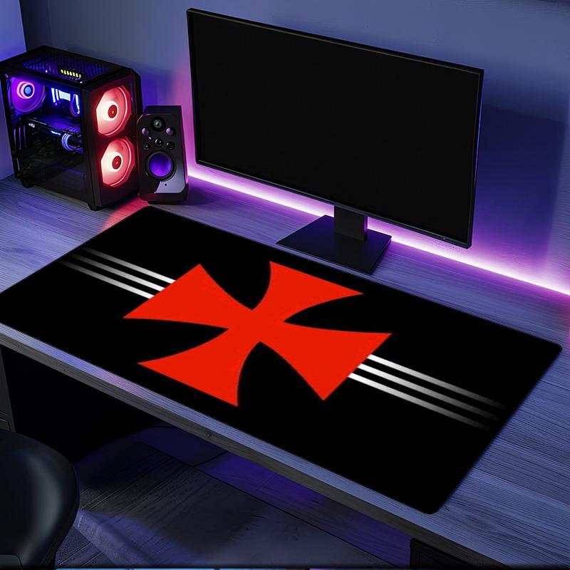 Red Cross CR Flamengo mouse pad, rubber base, esports desk mat, mouse pad for gamers and office use, gaming desk , easy to clean mat