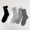 Women's Spring and Autumn New Embroidered Bowknot Mid-tube Socks Combed Cotton Women's Socks