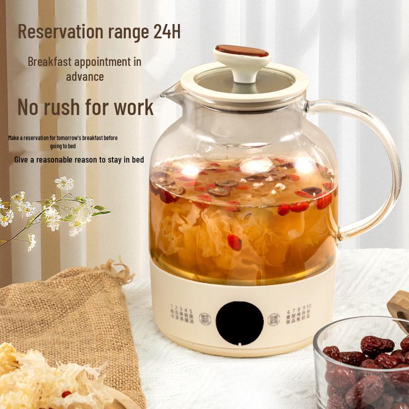 Compact Fully Automatic Smart Tea Maker Kettle with Thick Glass and Heat Preservation