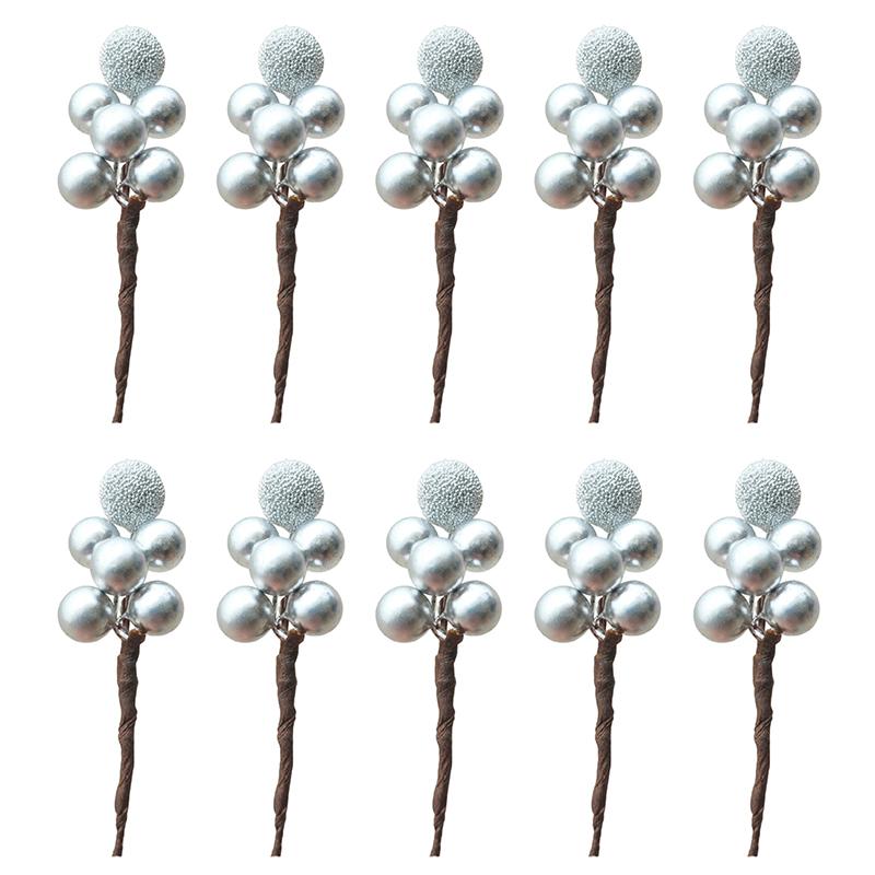 10 st Bärdekorationer Konstgjorda Lingonbär Skumkulor Julgran Presentförpackningar Bröllop Godisaskar Bukettdekorationer