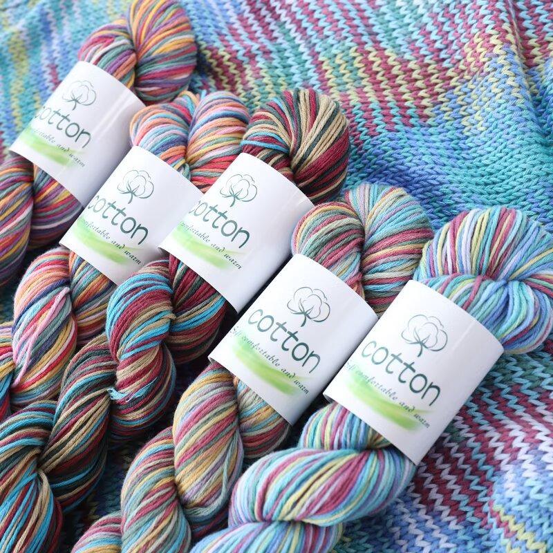 50g Pure Cotton Dopamine Hand Dyed Gradual Change Wool Thread Segment Yarn DIY Knitting Woven Baby Sweater Scarf Ball