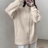 Navava Simple Daily Velvet Long Sleeve Zip Outer Nc258
