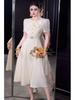 2026 French Spring/Summer Women's Retro Romantic Bowknot Short Sleeve Dress