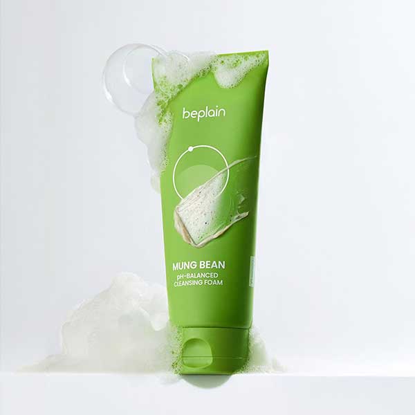 BEPLAIN Mung Bean Low pH Cleansing Foam Gentle Hydrating Facial Cleanser 160ml
