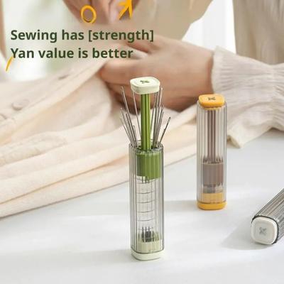Yousheng Leerer Magnetischer Nadelbehälter Tragbare Pop-Up Nadelbox Drucktyp Magnetischer Nadelorganisator für Zuhause Reise Handnähen DIY Bastelprojekte