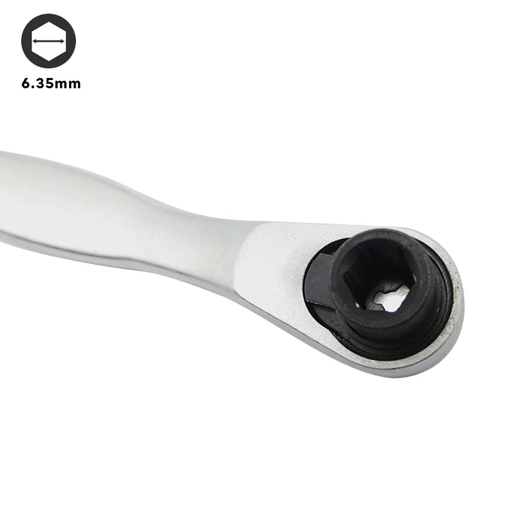 Quick Ratchet Handle 72 Teeth Hand Repair Tools Socket Spanner 1/4" Drive Wrench