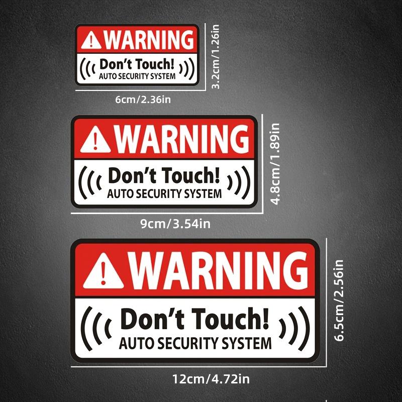 3Pcs/Set Do Not Touch Warning Stickers, Waterproof Anti-Theft Vinyl Decals, Exterior Decor for Car Window and Bumper