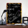 Airplane Patent Metal Poster Customized Wall Art Retro Vintage Tinplate Signs for Office Decoration Room Garage Decorations Home