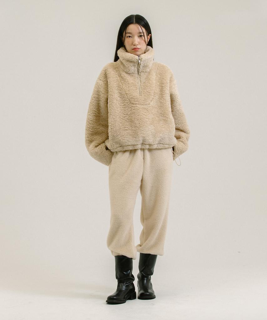 Nevel Everywear Fur Banding Pants_Ivory