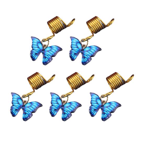 5 szt. Koraliki Dreadlocks Pusty wzór Odporne na upadki Antypoślizgowe Antykorozyjne Nakrycie głowy Motyl Warkocz do włosów Dread Dreadlock Dekoracyjne Pierścienie do włosów do noszenia na co dzień