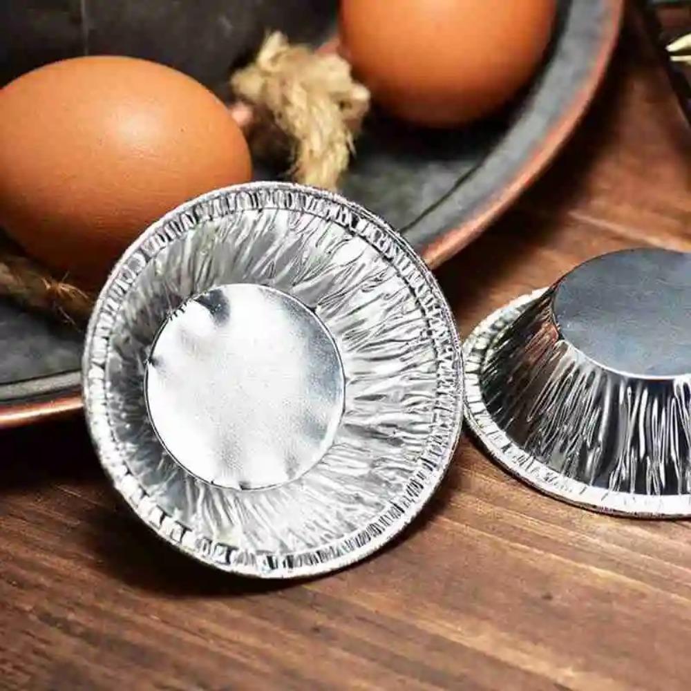 100Pcs Aluminum Foil Egg Tart Mould Disposable Pie Tin Cake Mold Shell Tart Pan  Baking Cup