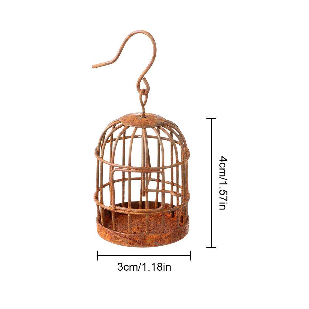 1 Pcs Bird Cage Diy Iron Metal Bird Cage Micro Landscape Hollow 1:6 1:12 Scale Doll House Desktop Small Decoration Household Decoration