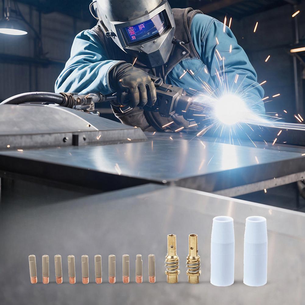 14PCS For 15AK For Mig Coated Welding Nozzle European Airless Protective Nozzle Thick Pottery Material Reduces Replacement