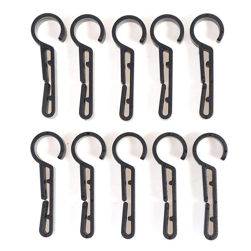 10Pcs Plastic Helmet Clips Attachment Head Light Clamps Black Set Headlamp Hook