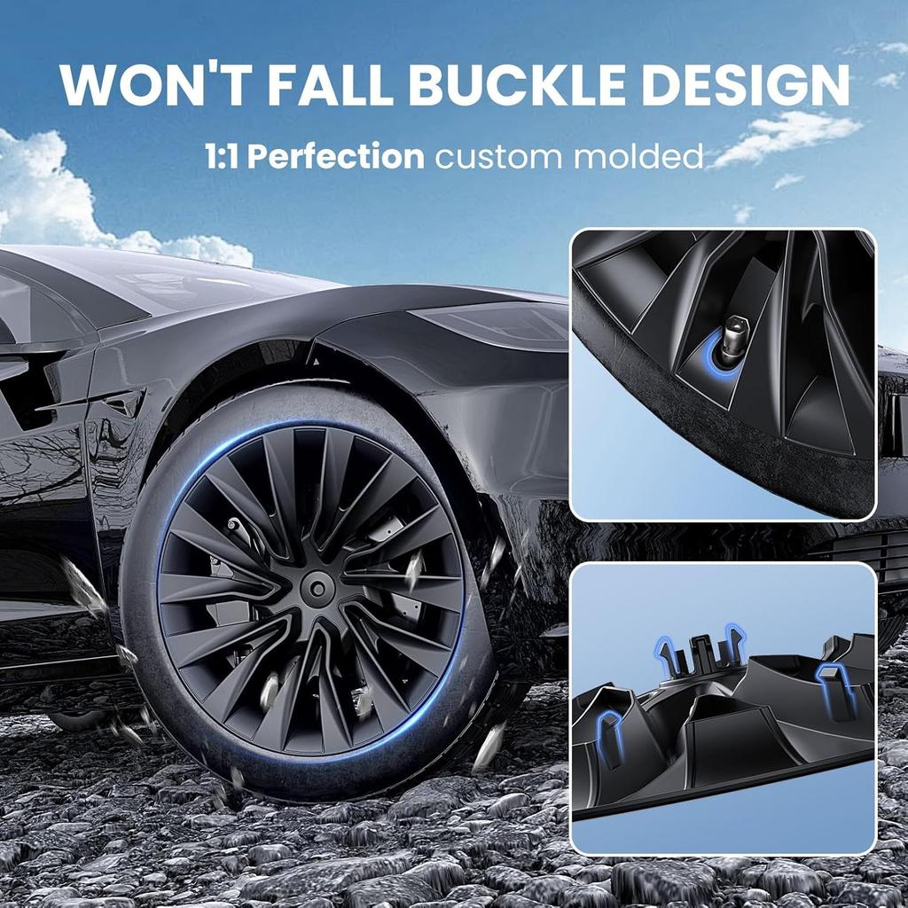 4PCS For Tesla Model 3 Highland 2025-2025 New 18 Inch Blade Replacement Wheel Hub Cover Automotive Hub Cover Full Wheel Cover