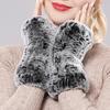 Women's Autumn and Winter New Fur Warm Fashion Half-Finger Gloves