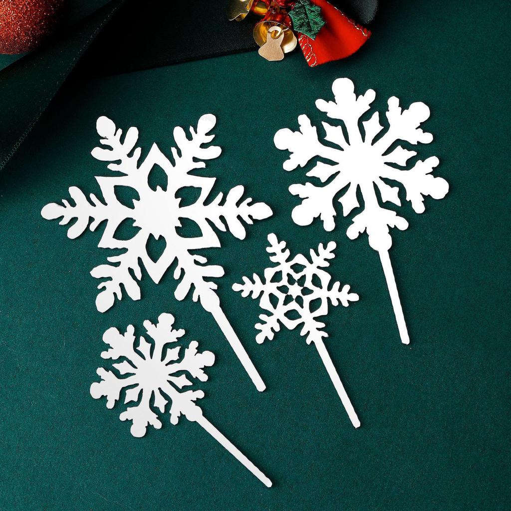 Snowflake Acrylic Cake Toppers for Christmas & Party Desserts
