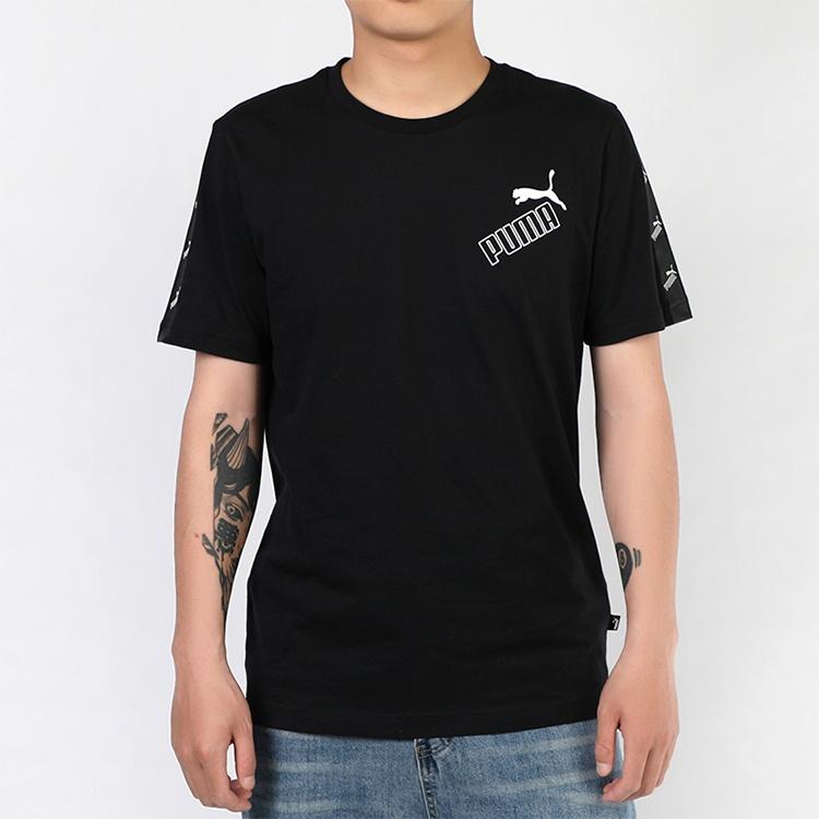 PUMA T Shirts Men's Black Crew Neck Moderate Straight Fit 586349-01