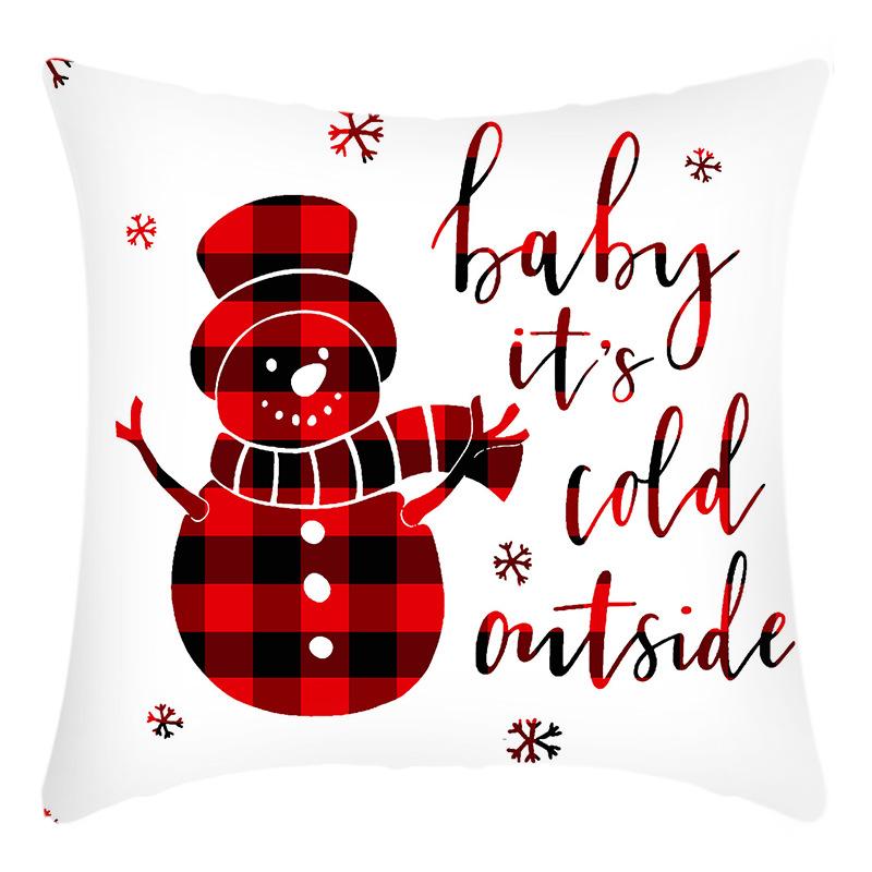 

New Christmas Letter Santa Christmas Tree Snowman Print Pillow Home Sofa Cushion Cover 45 * 45Cm pillowcase