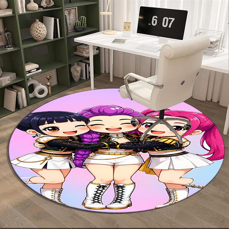 Kpop Demon Hunters: Starlight Adventure Round Rug for Livingroom,Bedroom, Palyroom, Chair Rug, Area rug, Circle Carpet, Fan Christmas gift