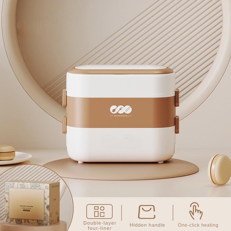 250W 1L/2L Boîte à repas électrique portable à faible bruit Multifonctionnelle Acier inoxydable Chauffage interne Boîte à lunch Prise secteur Cuisson à la vapeur Boîte Bento isolée