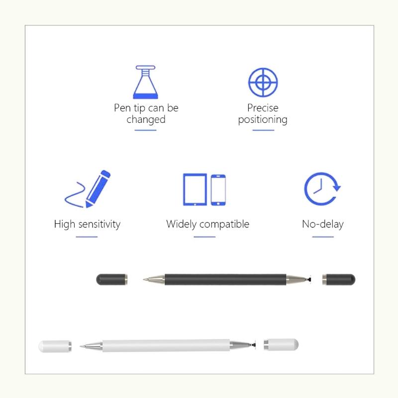 Touch Screen Pen Capacitive Disc Tip High Sensitivity Ergonomic Grip Capacitive Stylus for Phone Tablet and Touch Device