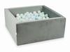 Dry Ball Pit 400 Pieces 90x90x40 Velvet Gray: Light Blue Pearl, Light Mint, Opalescent, White